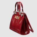569712 LYQ0X 6438 Gucci Zumi系列蛇皮小号手提包 Gucci女包 红色