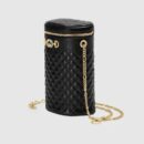 572298 0YKNX 1000 Gucci绗缝皮革腰包 Gucci圆筒包 黑色
