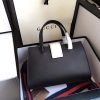 453756 Gucci女包 撞色牛皮 竹节珍珠扣 古驰手提包 宽肩带单肩包 黑色