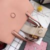 453756 Gucci女包 撞色牛皮 竹节珍珠扣 古驰手提包 宽肩带单肩包 藕粉色