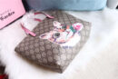 410812 Gucci手袋 卡通猫咪图案 布纹牛皮 古驰mini购物袋 粉色