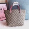 410812 Gucci手袋 卡通猫咪图案 布纹牛皮 古驰mini购物袋 粉色