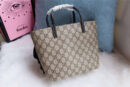 410812 Gucci手袋 立体卡通图案 布纹牛皮 古驰mini购物袋 黑色