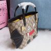 410812 Gucci手袋 立体卡通图案 布纹牛皮 古驰mini购物袋 黑色
