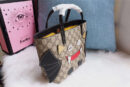 410812 Gucci手袋 立体卡通图案 布纹牛皮 古驰mini购物袋 黑色