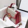 498110 Gucci女包 猪纹皮 双GG扣式 古驰包袋 翻盖手提肩包 红色