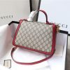 498110 Gucci女包 猪纹皮 双GG扣式 古驰包袋 翻盖手提肩包 红色