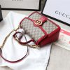 498110 Gucci女包 猪纹皮 双GG扣式 古驰包袋 翻盖手提肩包 红色