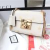 409487 Gucci肩背包 Padlock系列 真皮 白色蜜蜂星星 链条肩背包 白色