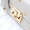 409487 Gucci肩背包 Padlock系列 真皮 白色蜜蜂星星 链条肩背包 白色