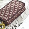S5700CTZQ Diorquake Dior Oblique酒红色提花帆布皮夹 Dior手包 Dior手拿包 酒红色