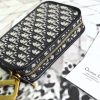 S5700CTZQ Diorquake Dior Oblique酒红色提花帆布皮夹 Dior手包 Dior手拿包 黑色