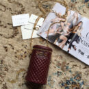 572298 Gucci绗缝皮革腰包 互扣式马衔扣 Gucci圆筒包 枣红色