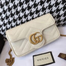 476433 Gucci GG Marmont系列绗缝皮革超迷你手袋 白色