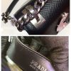 1BD127 Prada女包 Monochrome Logo单肩包 珐琅金属贴花 Prada链条包 黑色