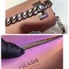 1BD127 Prada女包 Monochrome Logo单肩包 珐琅金属贴花 Prada链条包 藕粉