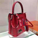 1BA217 Prada女包 Prada Panier 珐琅金属贴花 Saffiano皮革 Prada手袋 红色