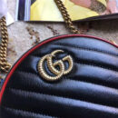 550154 Gucci手袋 GG Marmont 斜纹绗缝皮革 圆形 Gucci迷你肩背包 黑色