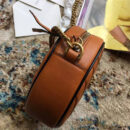 550154 Gucci手袋 GG Marmont 斜纹绗缝皮革 圆形 Gucci迷你肩背包 砖红色