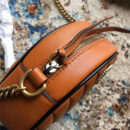 550154 Gucci手袋 GG Marmont 斜纹绗缝皮革 圆形 Gucci迷你肩背包 砖红色