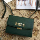 576388 Gucci女袋 Zumi系列 粒面皮革 互扣式G马衔扣 小号 Gucci肩背包 绿色