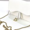 M5620 Dior Saddle系列女包 woc包型 小牛皮 迪奥链条包 Dior手拿包 白色