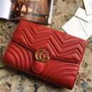498079 Gucci女包 GG Marmont系列 小牛皮 绗缝波浪纹 Gucci手拿包 红色