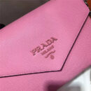 1BA186 Prada Monochrome女包 Saffiano皮革 翻盖 普拉达链条手袋 粉色