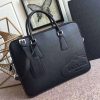 2VE368N Prada普拉达男包 Prada公文包 超薄款 普拉达十字纹手提包 黑色