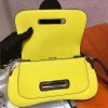 1BD168 Prada Sidonie女包 小牛皮 拼色翻盖 皮革单肩包 柠檬黄