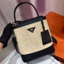 1BA212 Prada Panier 纤维编织 Prada手工编织 普拉达手提袋 黑色