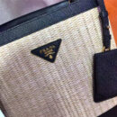 1BA212 Prada Panier 纤维编织 Prada手工编织 普拉达手提袋 黑色