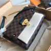 N40113 LV VAVIN 小号手袋 Damier Ebene咖啡格帆布女包 LV链条包 奶白