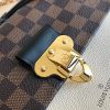 N40113 LV VAVIN 小号手袋 Damier Ebene咖啡格帆布女包 LV链条包 奶白