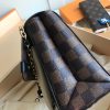 N40113 LV VAVIN 小号手袋 Damier Ebene咖啡格帆布女包 LV链条包 奶白