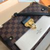 N40113 LV VAVIN 小号手袋 Damier Ebene咖啡格帆布女包 LV链条包 奶白