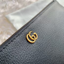 475317 Gucci GG Marmont系列皮革手拿包 GG金属配件手包 黑色