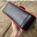 583571 Gucci GG Marmont 系列迷你手提包 斜纹绗缝皮革女包 黑色