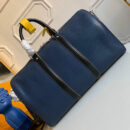 M55149 LV Keepall 50旅行袋 Epi皮革配Damier Graphite帆布 蓝色