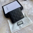 473916 CWC1N 1000 Gucci Signature黑色皮夹 金属GG双折钱包
