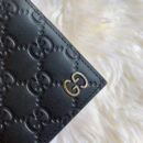473916 CWC1N 1000 Gucci Signature黑色皮夹 金属GG双折钱包