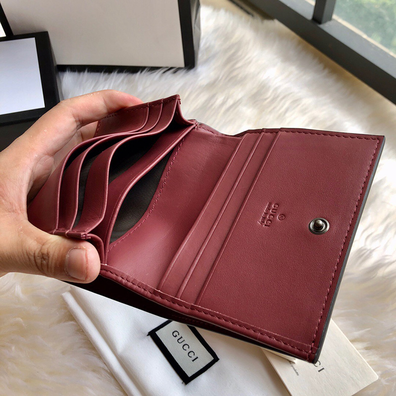 453176 Gucci GG Blooms 印花卡其配粉色人造帆布零钱包 卡片夹 - Image 5