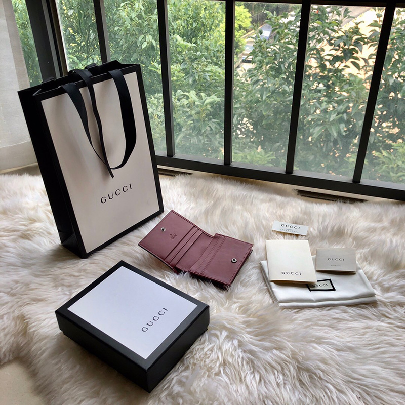 453176 Gucci GG Blooms 印花卡其配粉色人造帆布零钱包 卡片夹 - Image 8