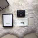546580 Gucci GG Marmont绗缝V型皮革小号钱包 黑色