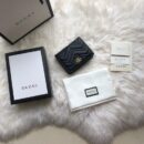 546580 Gucci GG Marmont绗缝V型皮革小号钱包 黑色