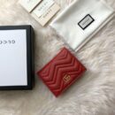 546580 Gucci GG Marmont绗缝V型皮革小号钱包 红色