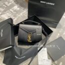602716 YSL圣罗兰 CASSANDRA迷你粒面压印皮革手提包 黑色