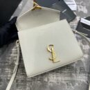 602716 YSL圣罗兰 CASSANDRA迷你粒面压印皮革手提包 白色
