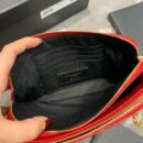 6089411 YSL圣罗兰 BECKY双拉链绗缝小羊皮手拿包 YSL包包 红色