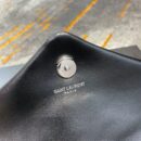 467072 YSL圣罗兰超小号LOULOU黑色“Y”字形提花真皮肩带包 黑色银扣